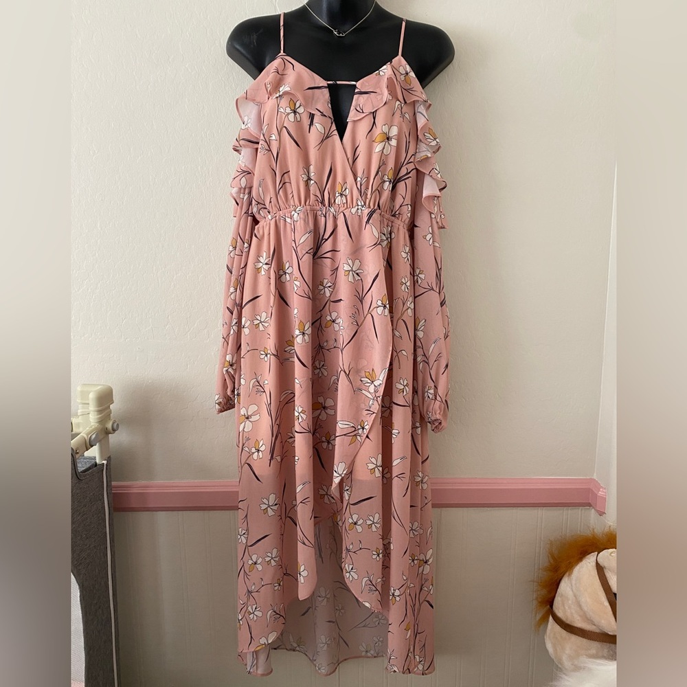 Daytrip Pink Floral High-Low Dress